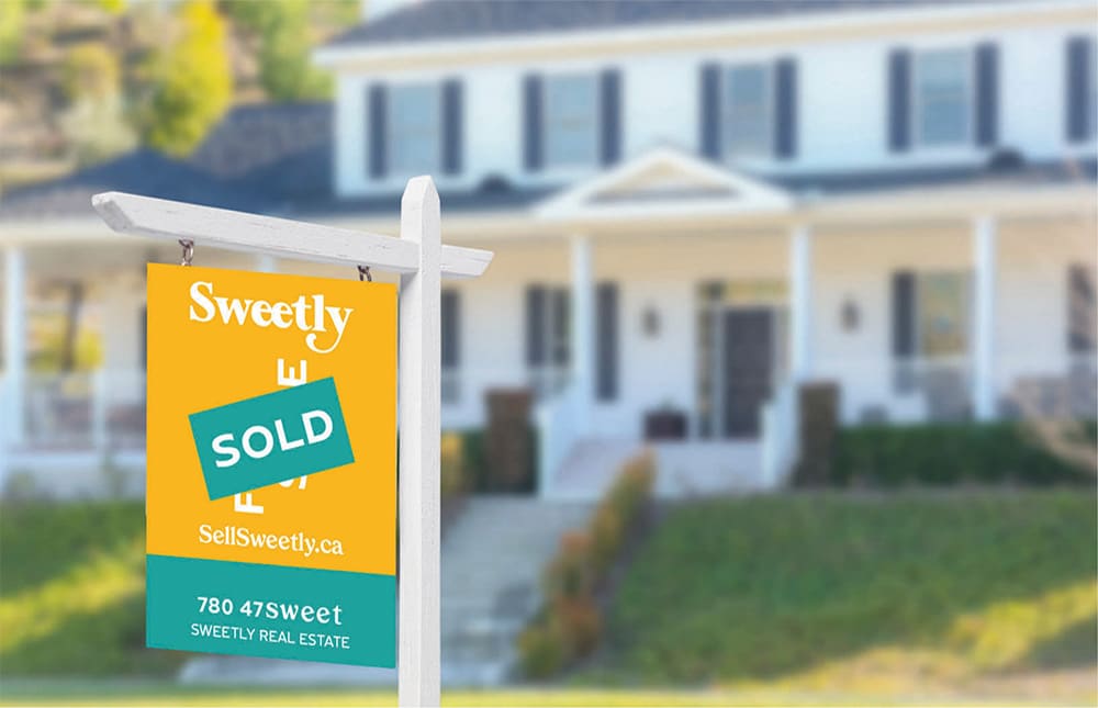 Sweetly Sold real estate yard sign