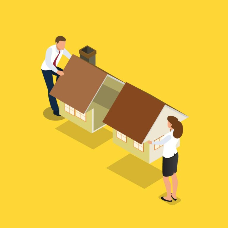 Couple negotiating the sale of a home during a divorce