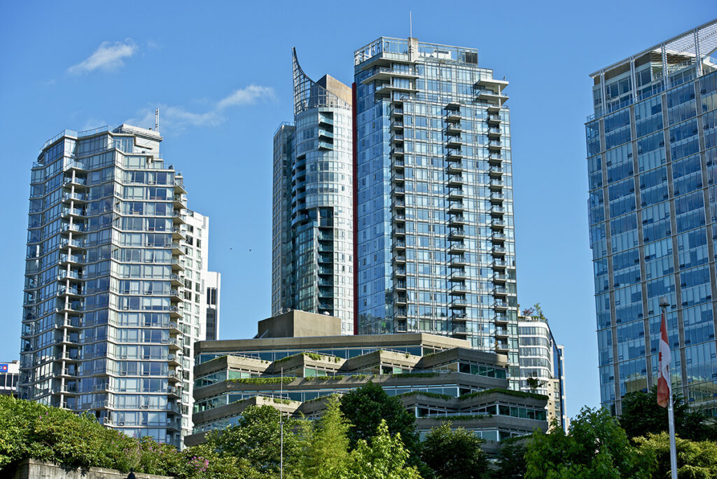 Condo building with monthly maintenance fees